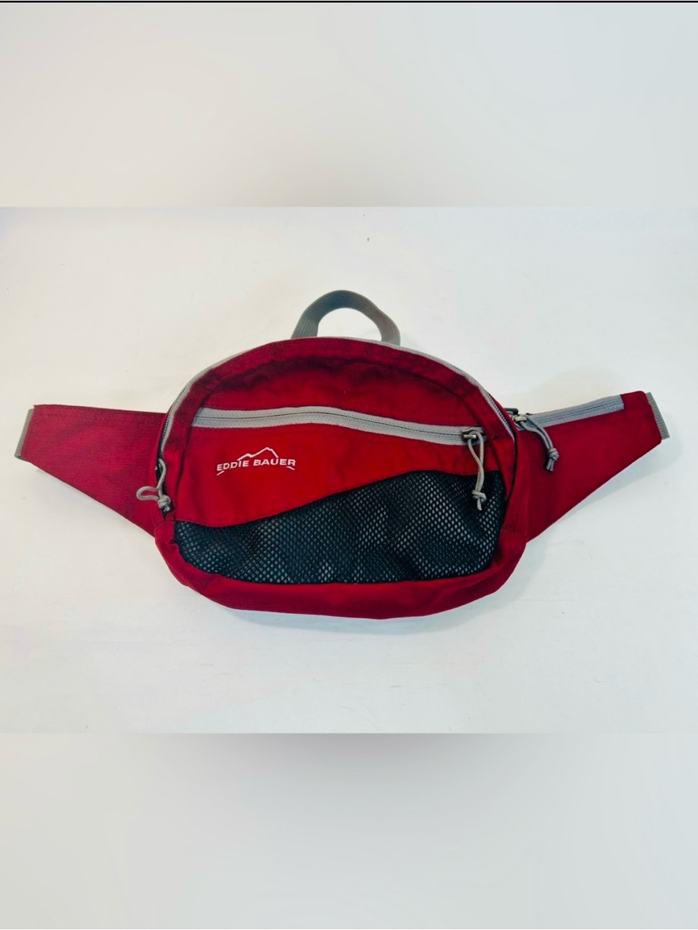 Eddie Bauer Red and Black Fanny Pack Travel Pouch Pouch with Slide Through Pack